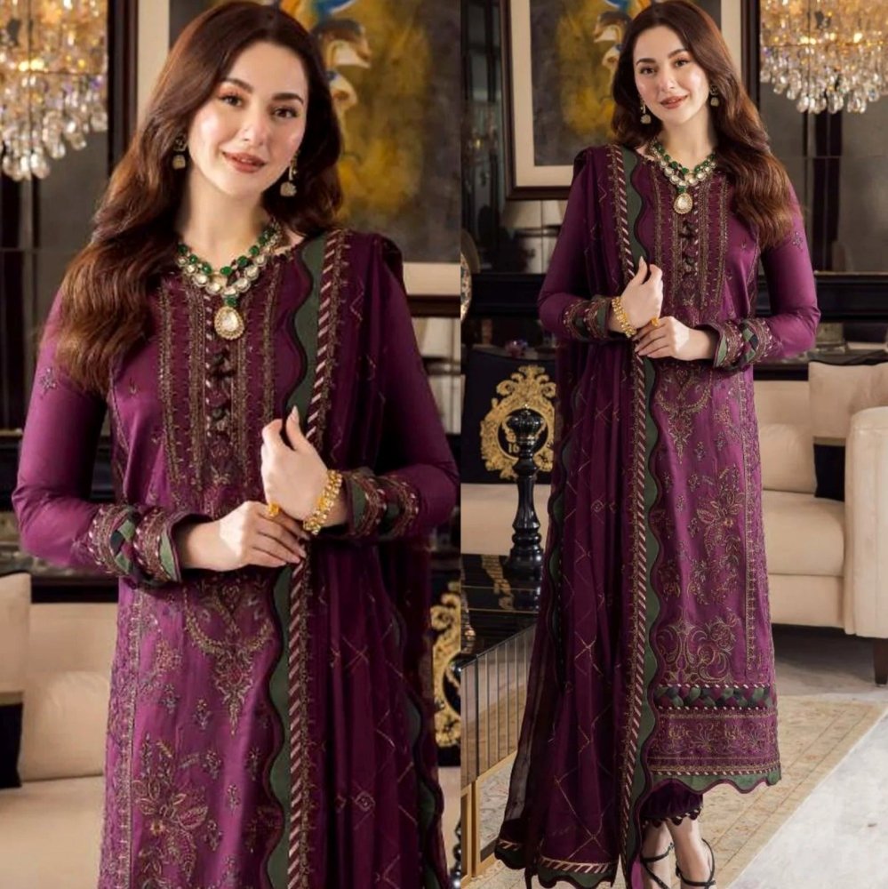 Lawn 3PC Embroidered With Chiffon Embroidered Dupatta - 5015 - Sapphire Studios