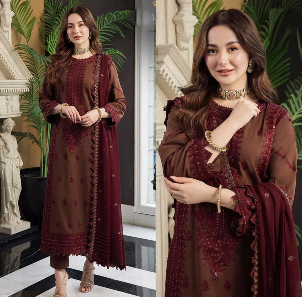 Lawn 3PC Embroidered With Chiffon Embroidered Dupatta - 5016 - Sapphire Studios