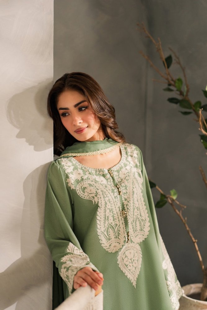 Lawn - 3PC Embroidered With Chiffon Ready to Wear Dupatta - 5221 - Sapphire Studios
