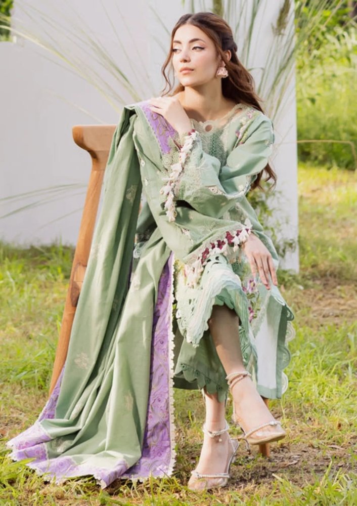 Lawn - 3PC Embroidered With Chiffon Ready to Wear Dupatta - 5288 - Sapphire Studios