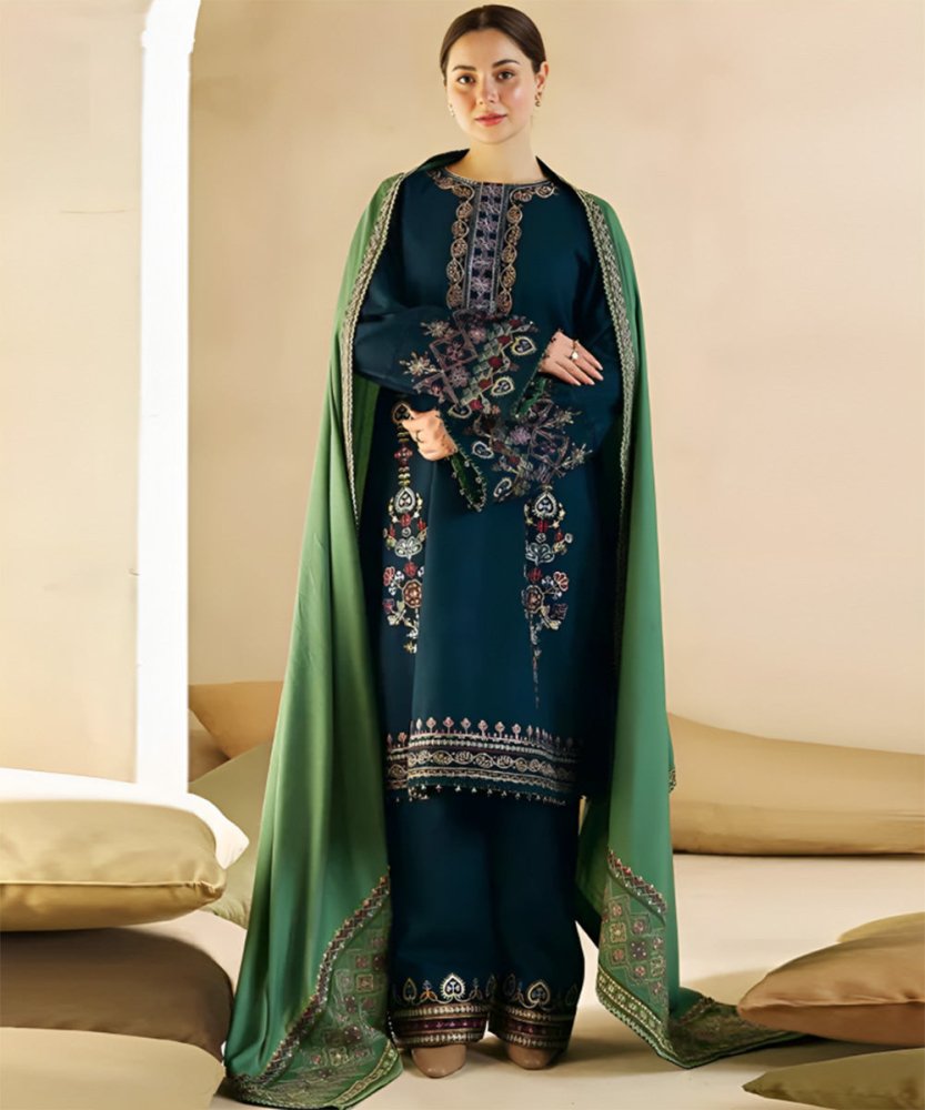 Lawn 3PC Embroidered with Cotton Net Viscose Embroidered Dupatta - 5175 - Sapphire Studios