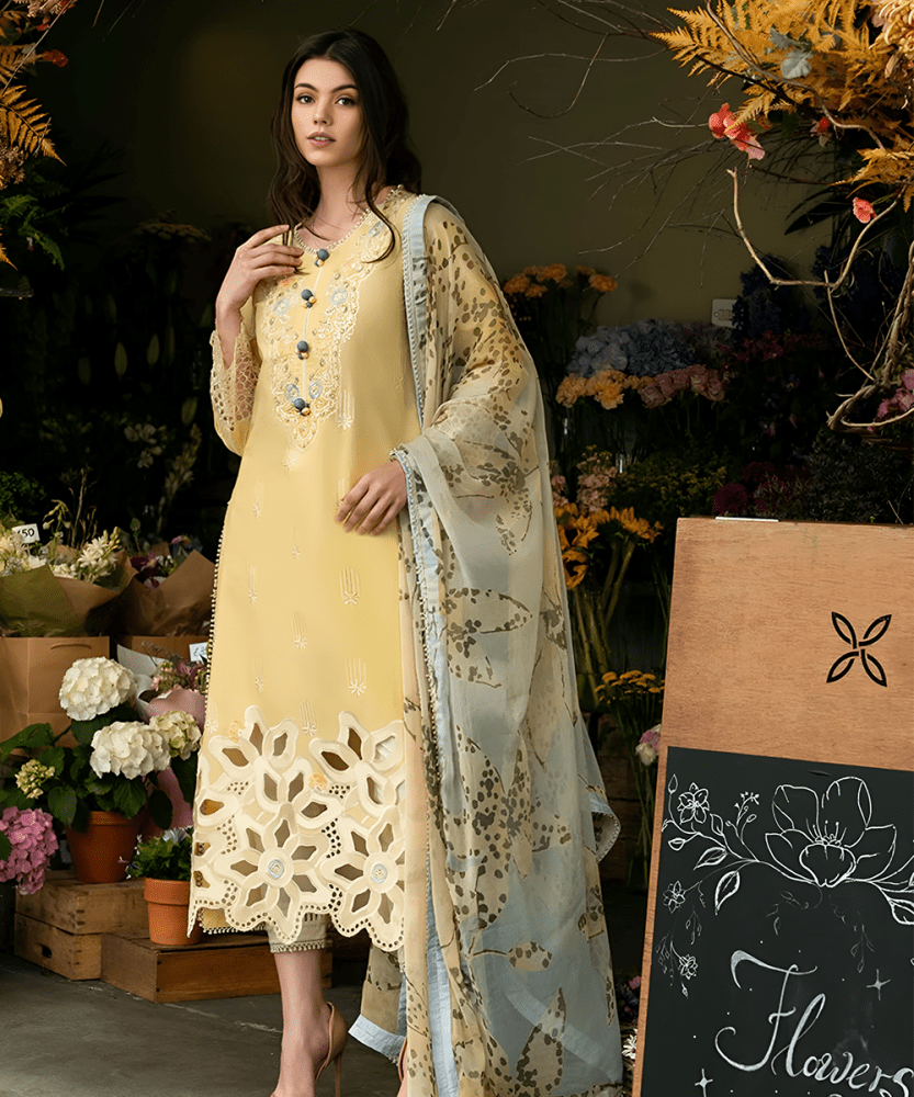 Lawn - 3PC Embroidered with Digital printed Dupatta - 5134 - Sapphire Studios