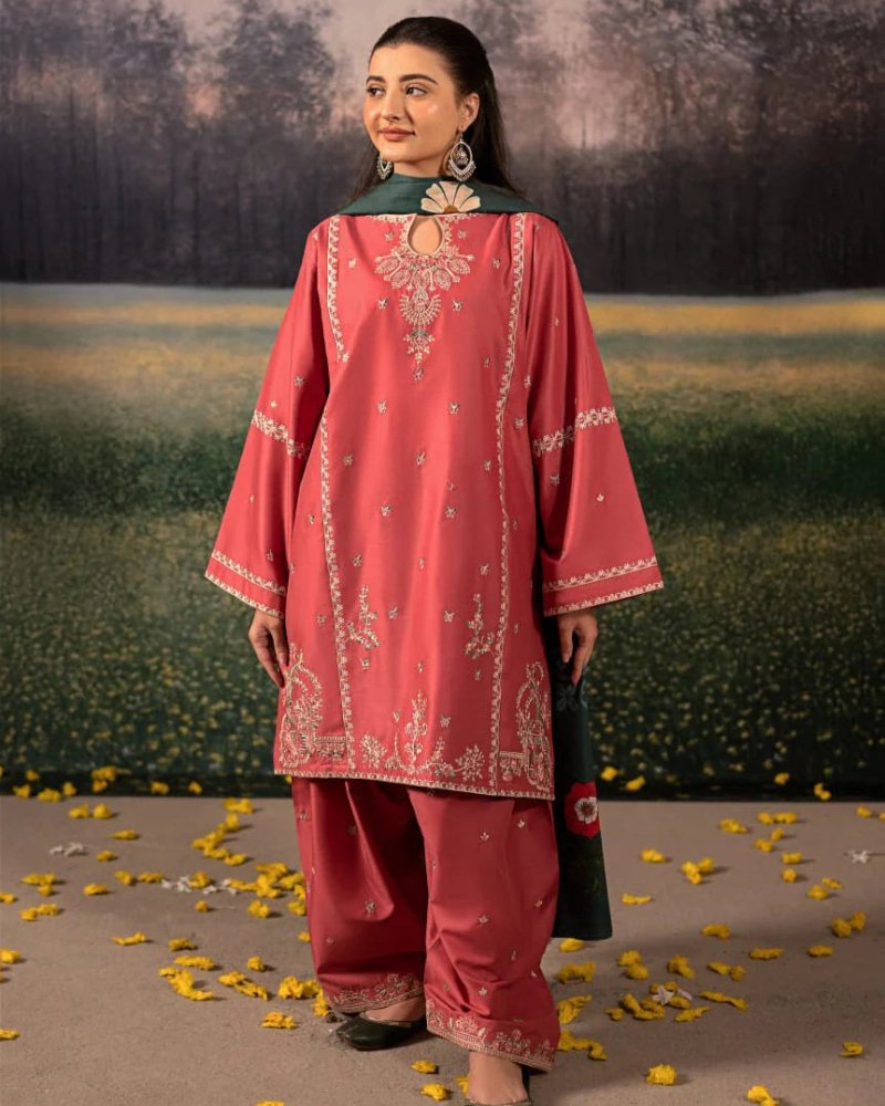 Lawn 3PC Embroidered with Digital Printed Jacquard Dupatta - 5092 - Sapphire Studios