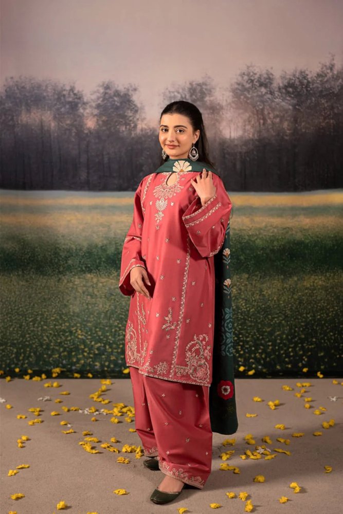 Lawn 3PC Embroidered with Digital Printed Jacquard Dupatta - 5092 - Sapphire Studios