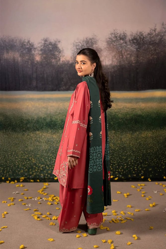 Lawn 3PC Embroidered with Digital Printed Jacquard Dupatta - 5092 - Sapphire Studios