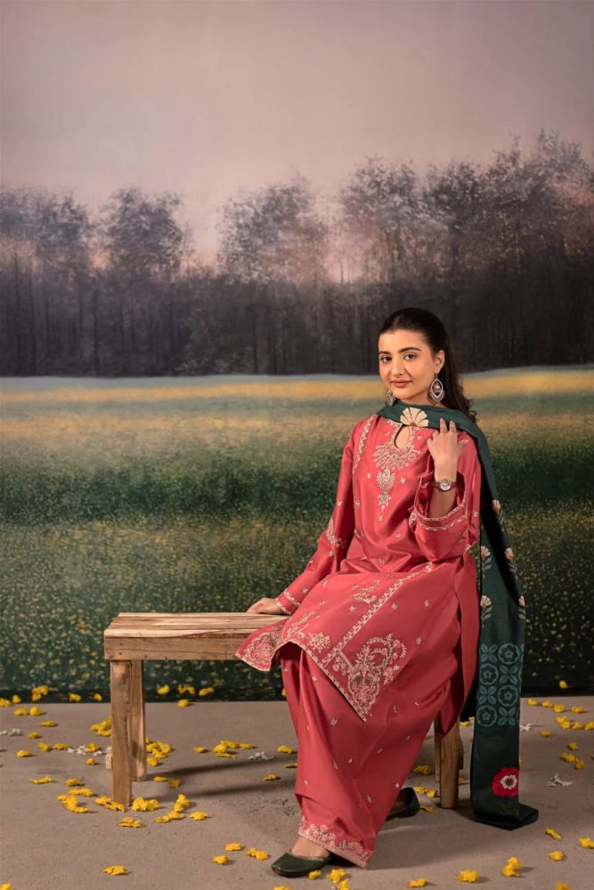 Lawn 3PC Embroidered with Digital Printed Jacquard Dupatta - 5092 - Sapphire Studios