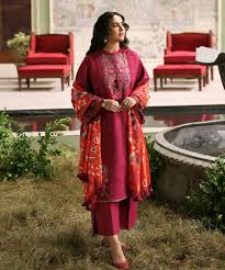 Lawn - 3PC Embroidered With Digital Printed Jacquard Dupatta - 5094 - Sapphire Studios