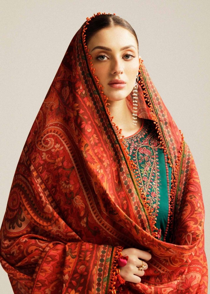 Lawn - 3PC Embroidered with Digital Printed Jacquard Dupatta - 5113 - Sapphire Studios
