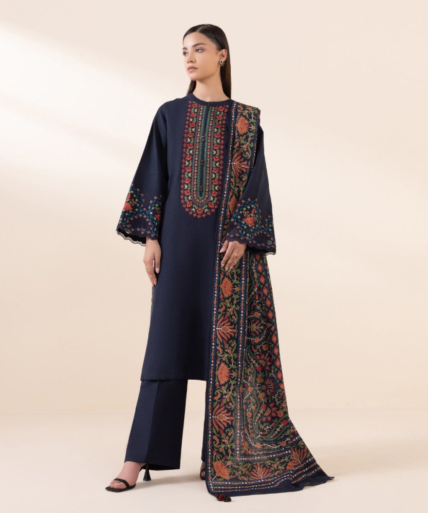 Lawn - 3PC Embroidered with Digital Printed Jacquard Dupatta - 5116 - Sapphire Studios