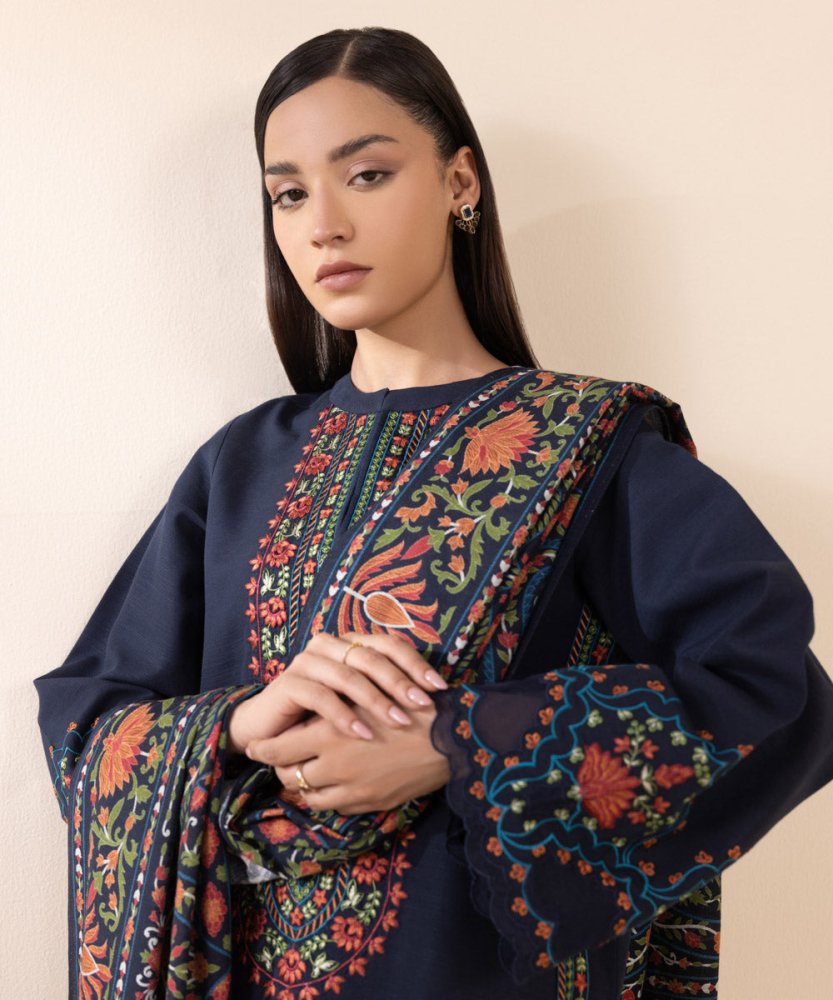 Lawn - 3PC Embroidered with Digital Printed Jacquard Dupatta - 5116 - Sapphire Studios