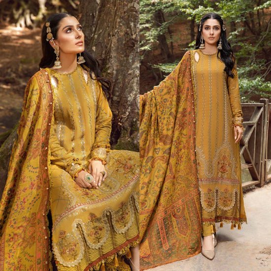 Lawn 3PC Embroidered With Digital Printed Jacquard Dupatta - 5124 - Sapphire Studios
