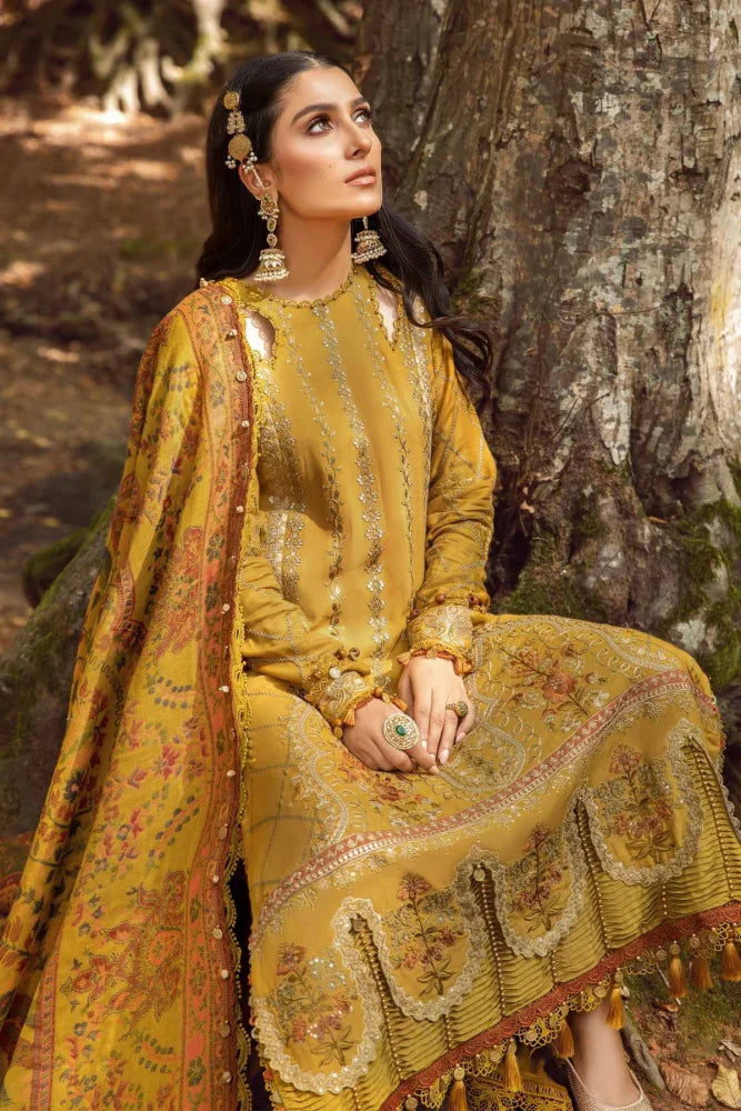 Lawn 3PC Embroidered With Digital Printed Jacquard Dupatta - 5124 - Sapphire Studios