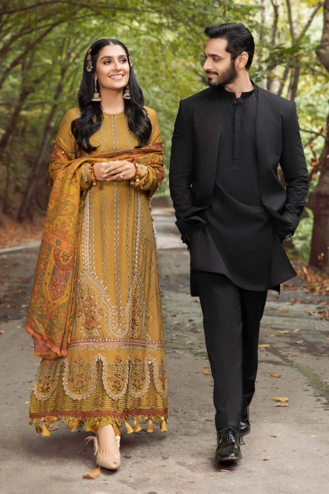 Lawn 3PC Embroidered With Digital Printed Jacquard Dupatta - 5124 - Sapphire Studios