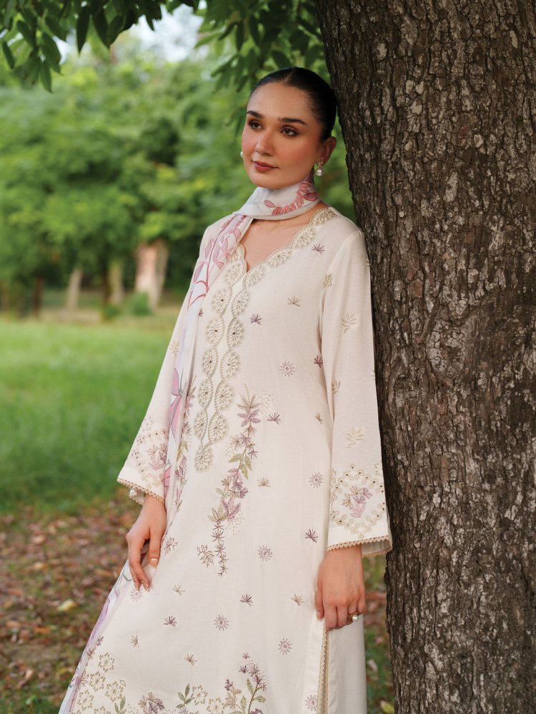 Lawn - 3PC Embroidered With Digital Printed Jacquard Dupatta - 5158 - Sapphire Studios