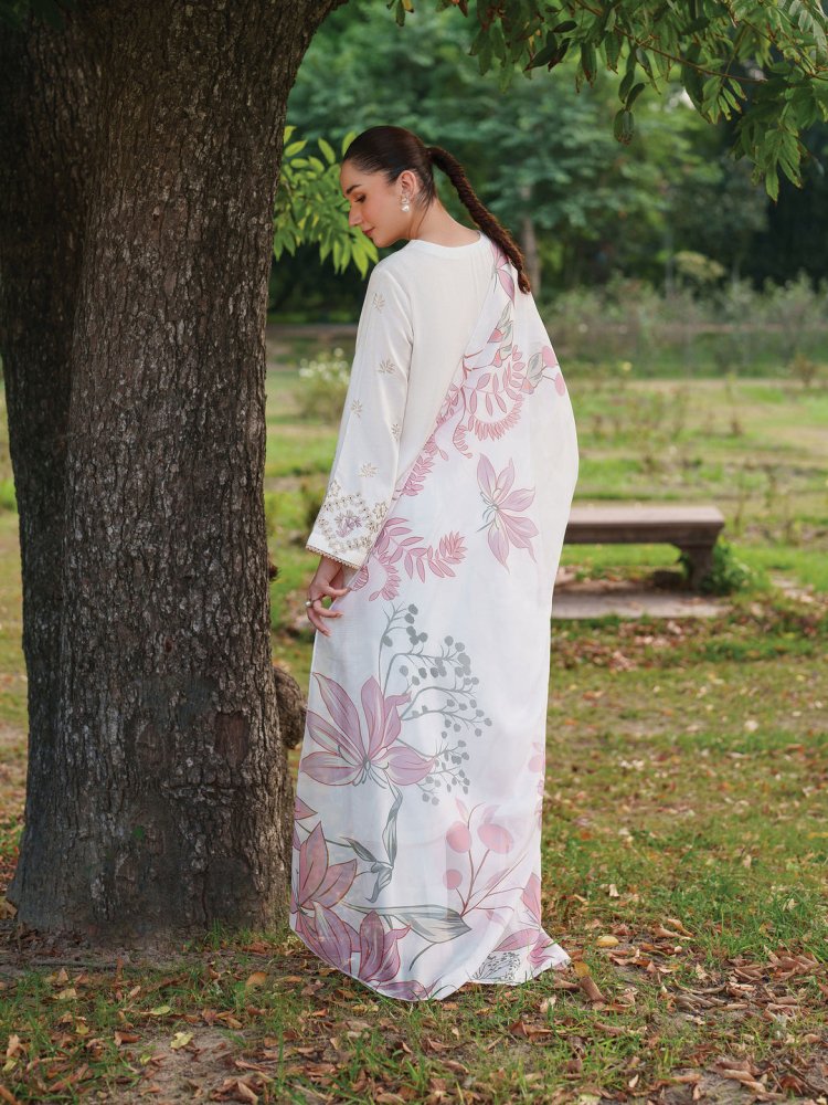 Lawn - 3PC Embroidered With Digital Printed Jacquard Dupatta - 5158 - Sapphire Studios