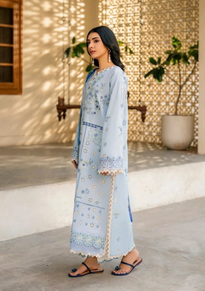 Lawn - 3PC Embroidered with Digital Printed Jacquard Dupatta - 5200 - Sapphire Studios