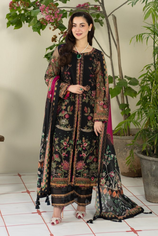 Lawn 3PC Embroidered With Digital Printed Jauqard Dupatta - 5215 - Sapphire Studios