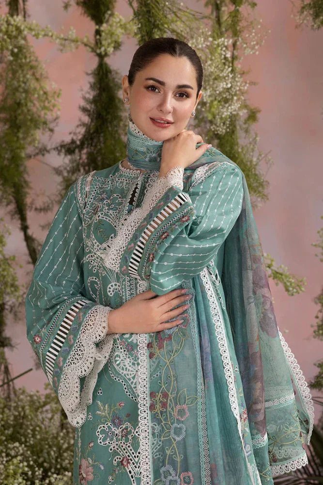 Lawn - 3PC Embroidered With Organza Digital Printed Dupatta - 5193 - Sapphire Studios