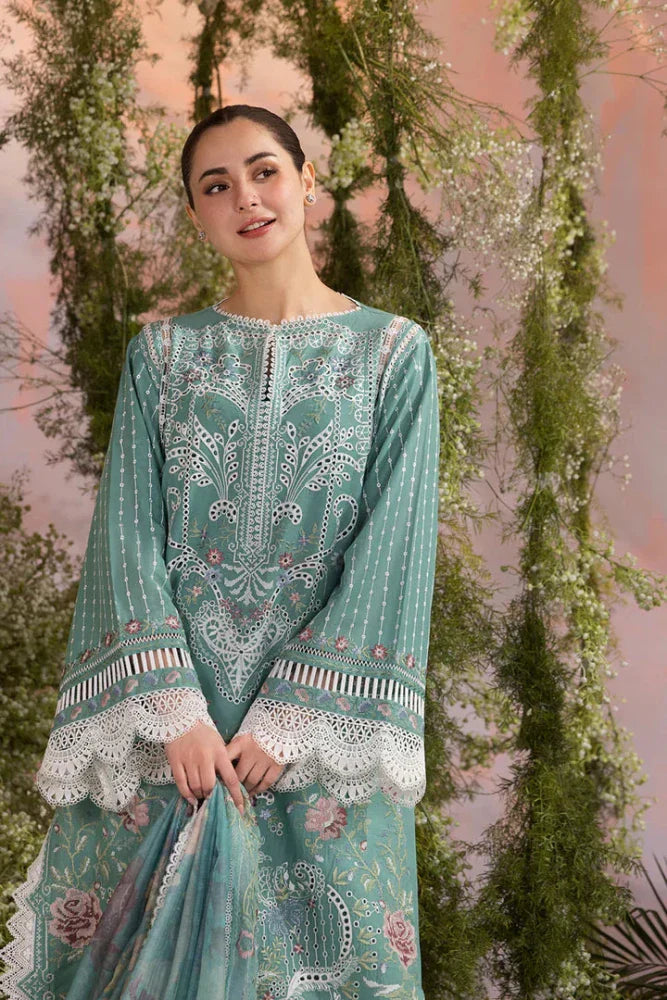 Lawn - 3PC Embroidered With Organza Digital Printed Dupatta - 5193 - Sapphire Studios