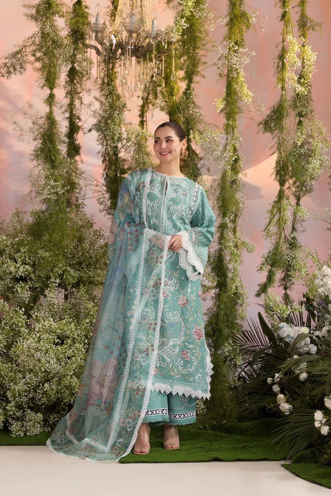 Lawn - 3PC Embroidered With Organza Digital Printed Dupatta - 5193 - Sapphire Studios