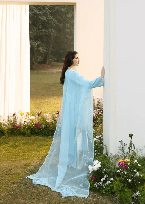 Lawn - 3PC Sequence Embroidered Shirt With Khadi Net Embroidered Dupatta - 5247 - Sapphire Studios