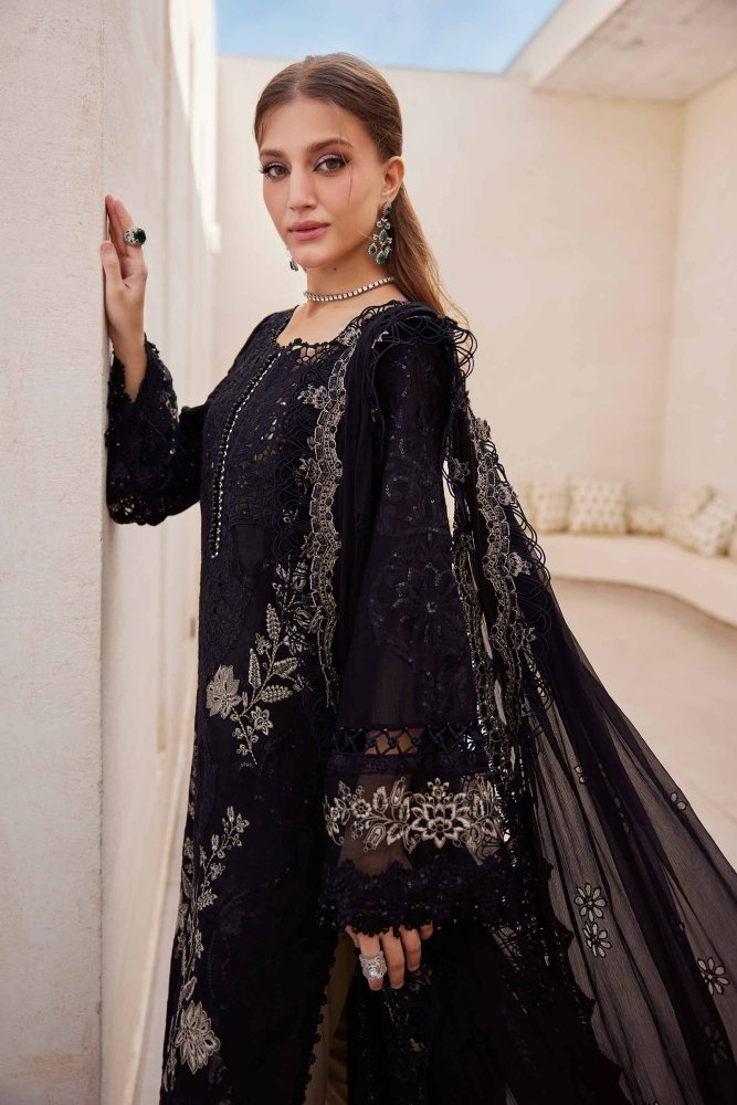Lawn - 3PC Sequence Embroidered Shirt With Khadi Net Embroidered Dupatta - 5314 - Sapphire Studios