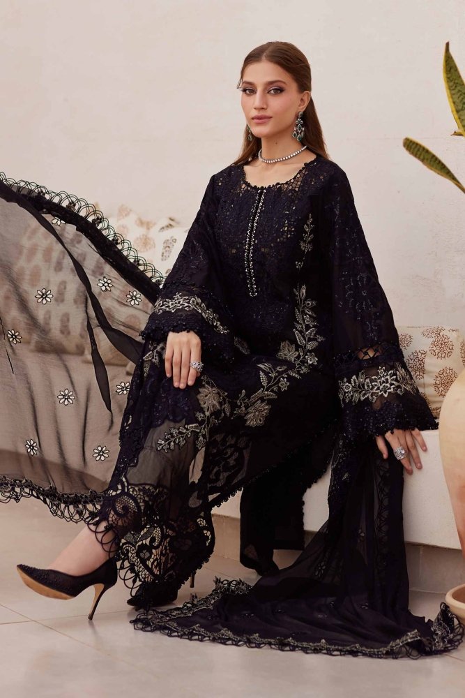 Lawn - 3PC Sequence Embroidered Shirt With Khadi Net Embroidered Dupatta - 5314 - Sapphire Studios