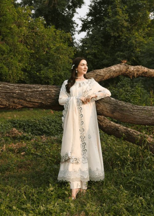 Lawn - 3PC Sequence Embroidered With Khadi Net Embroidered Dupatta - 5249 - Sapphire Studios