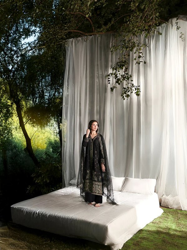 Lawn - 3PC Sequence Embroidered With Organza Embroidered Dupatta - 5299 - Sapphire Studios